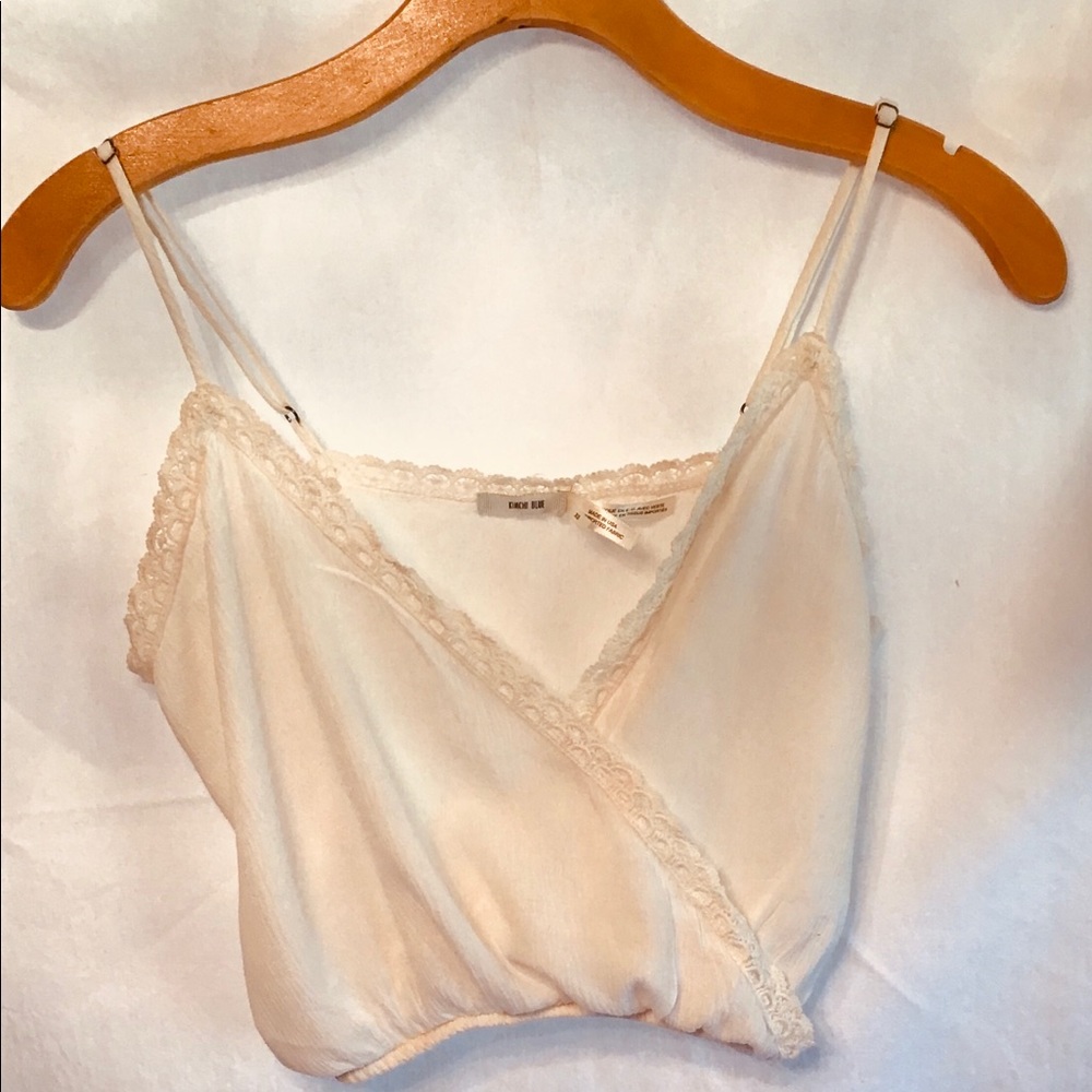 Kimchi Blue Elastane Embroidered Front Cross Cami